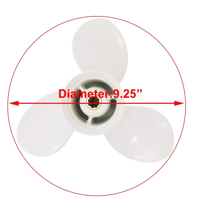 COPKINGO Boat Propeller 9 1/4x8 P for Yamaha 9.9HP 15HP 2 strokes/Outboard Propeller for Yamaha Engine Motor 8 Tooth 683-45947-00-EL 9.25x8 - Image 2